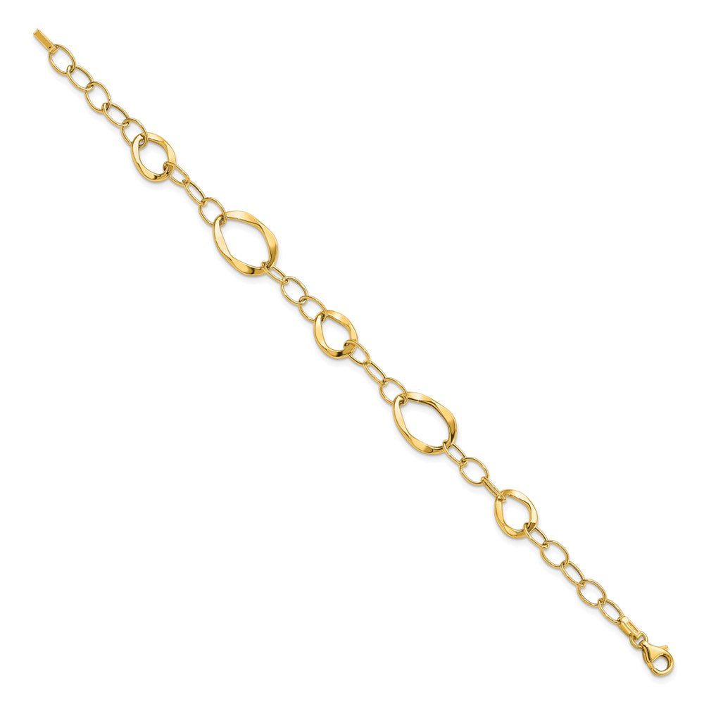 7.25 Inch 14K Polished Fancy Link Bracelet