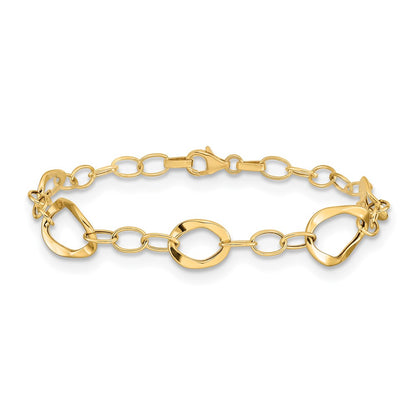 7.25 Inch 14K Polished Fancy Link Bracelet