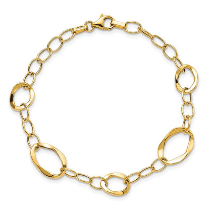7.25 Inch 14K Polished Fancy Link Bracelet