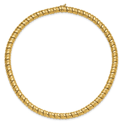 14K Yellow Gold Polished And Brushed Fancy 8.0mm Necklace