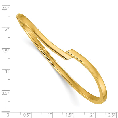 14K Yellow Gold Polished Fancy Bypass Hinged Bangle
