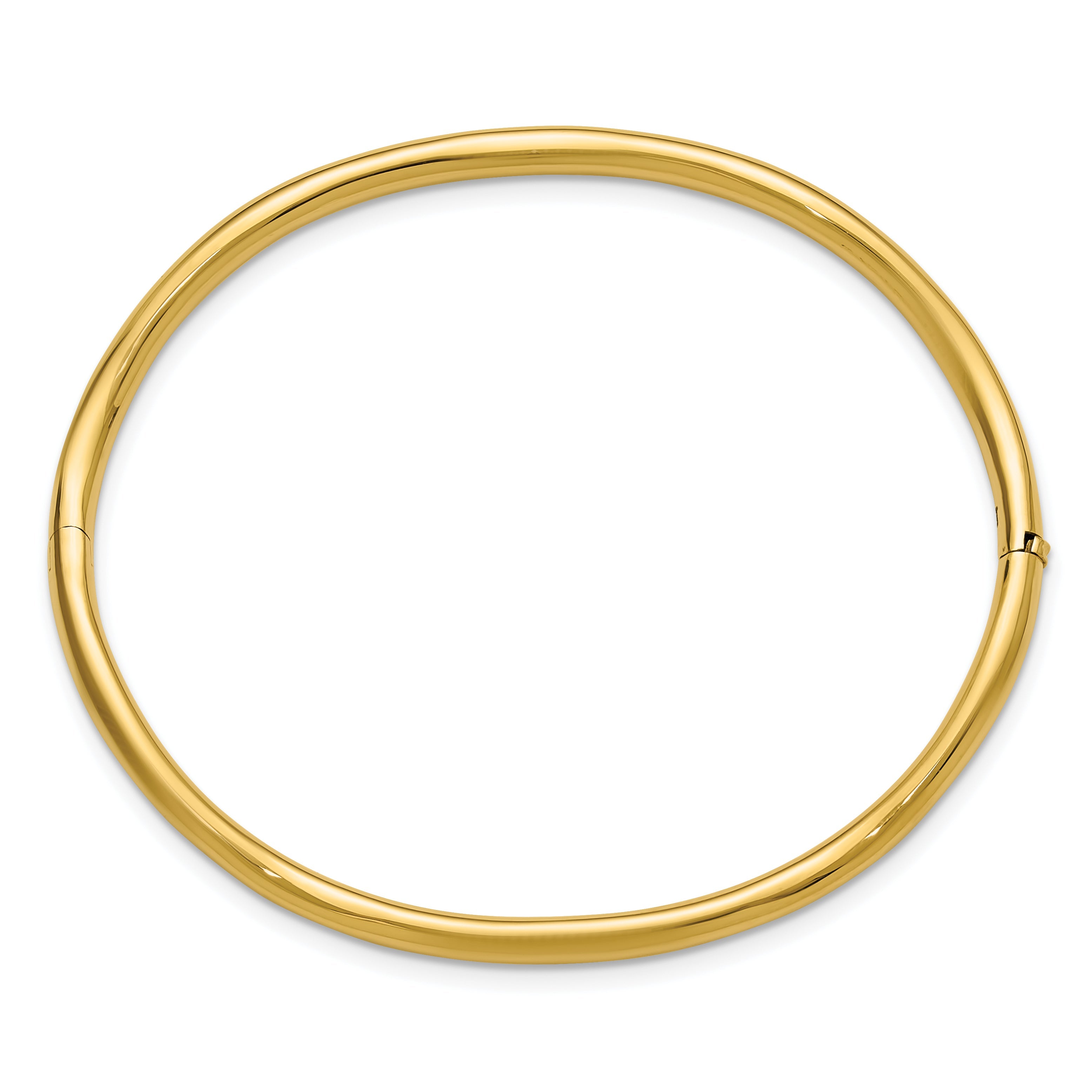 14K Yellow Gold Polished Fancy Wavy Hinged Bangle