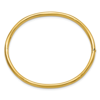 14K Yellow Gold Polished Fancy Wavy Hinged Bangle