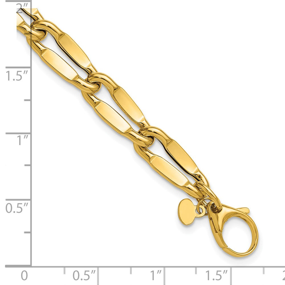 14K Yellow Gold Polished Fancy Contoured Link Bracelet