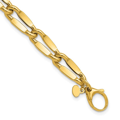 14K Yellow Gold Polished Fancy Contoured Link Bracelet