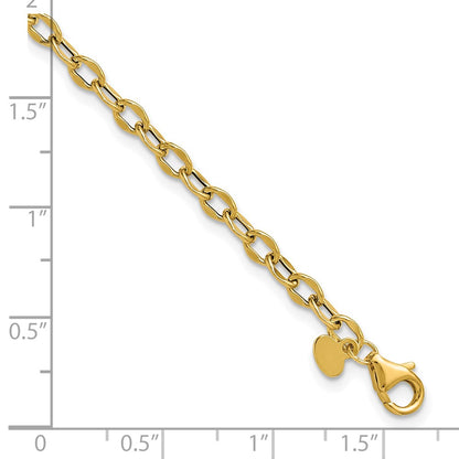 14K Yellow Gold Polished Fancy Flat Cable Link Bracelet