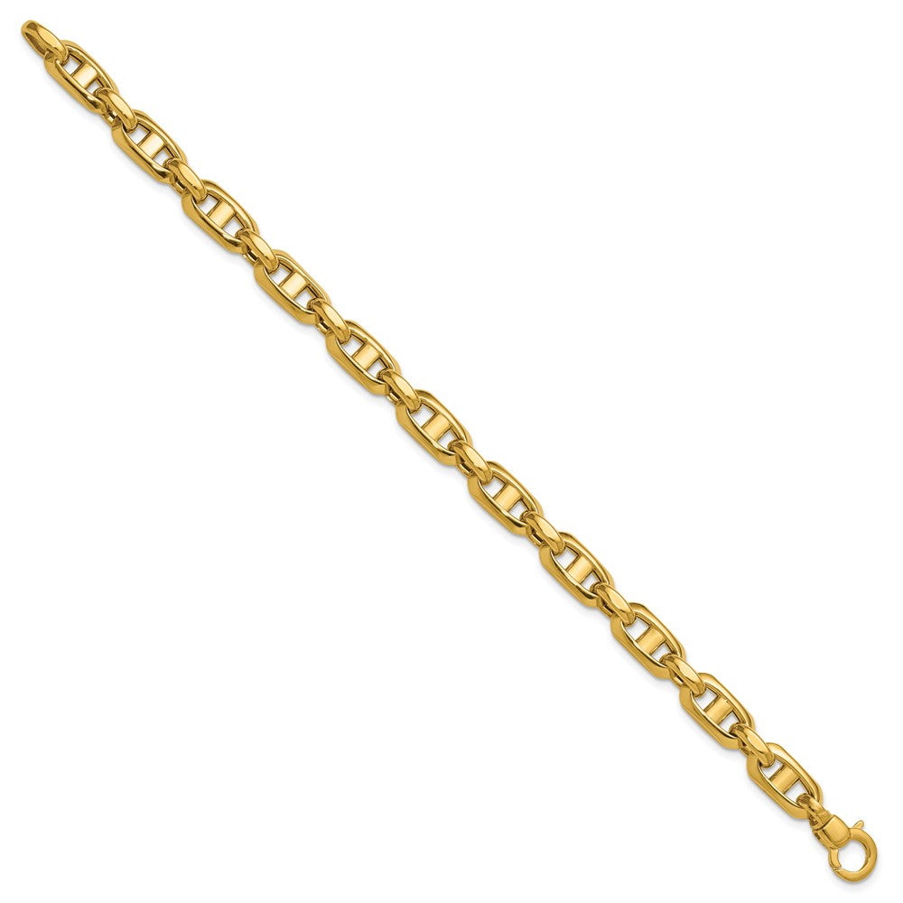 14K Yellow Gold Polished Fancy Mariner Link Bracelet