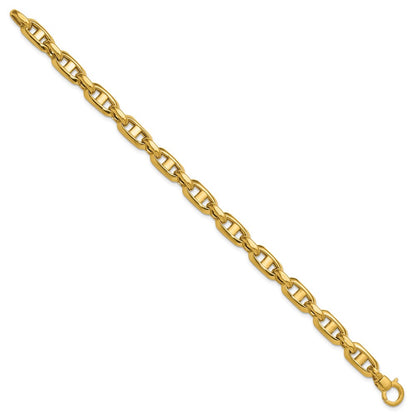 14K Yellow Gold Polished Fancy Mariner Link Bracelet