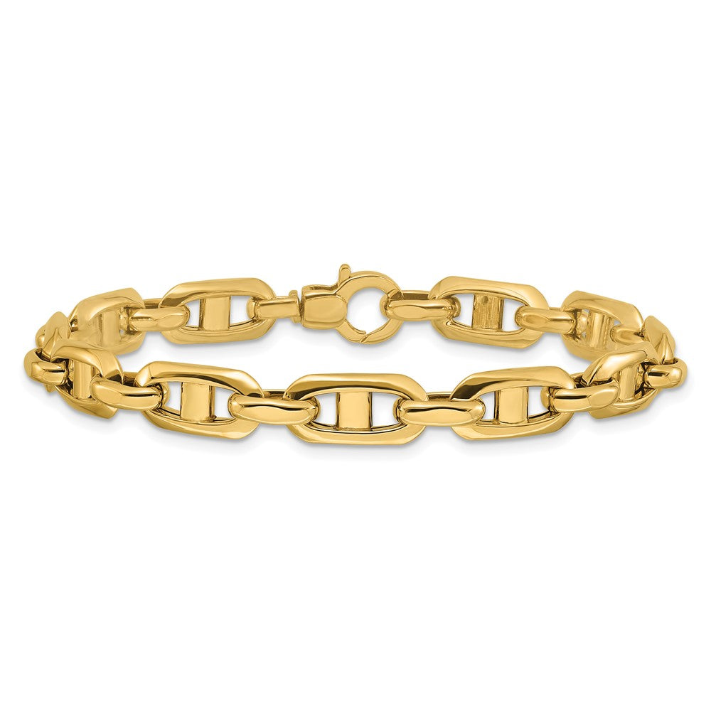 14K Yellow Gold Polished Fancy Mariner Link Bracelet