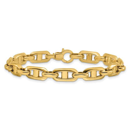 14K Yellow Gold Polished Fancy Mariner Link Bracelet