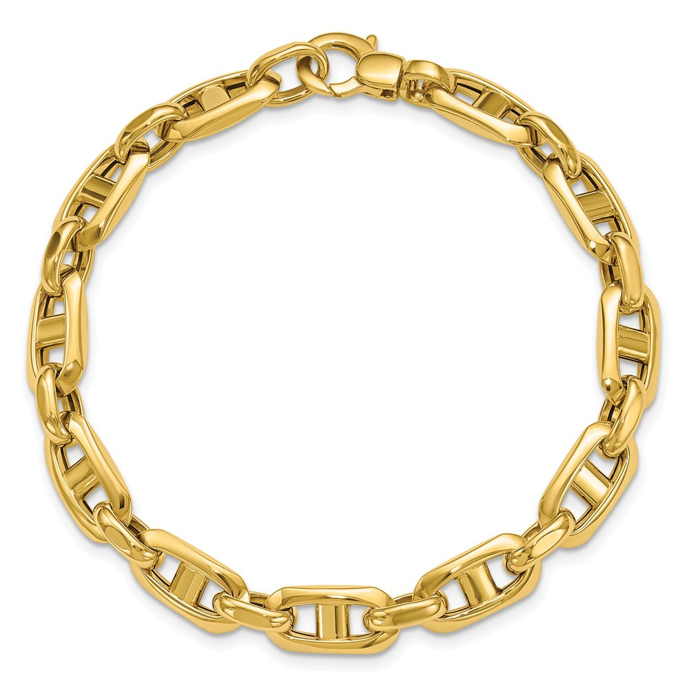14K Yellow Gold Polished Fancy Mariner Link Bracelet