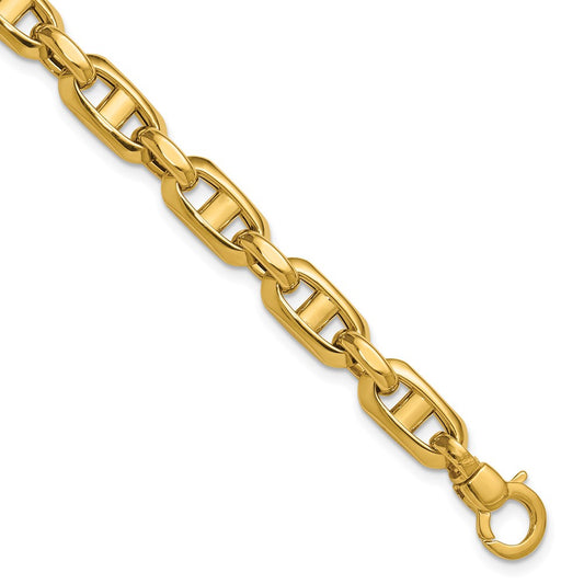 14K Yellow Gold Polished Fancy Mariner Link Bracelet