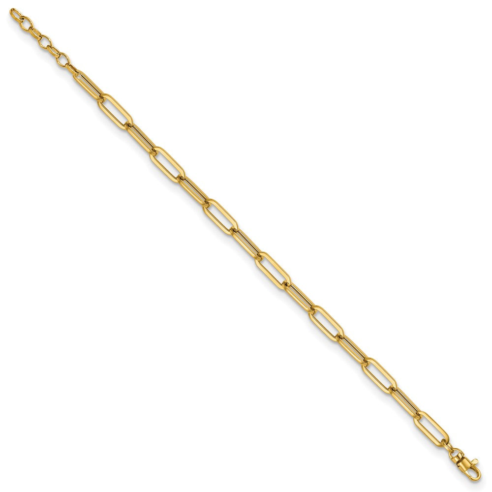 14K Yellow Gold Polished Fancy Link With 1In Ext Bracelet