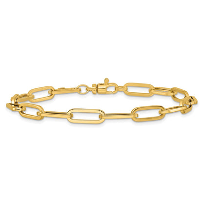 14K Yellow Gold Polished Fancy Link With 1In Ext Bracelet