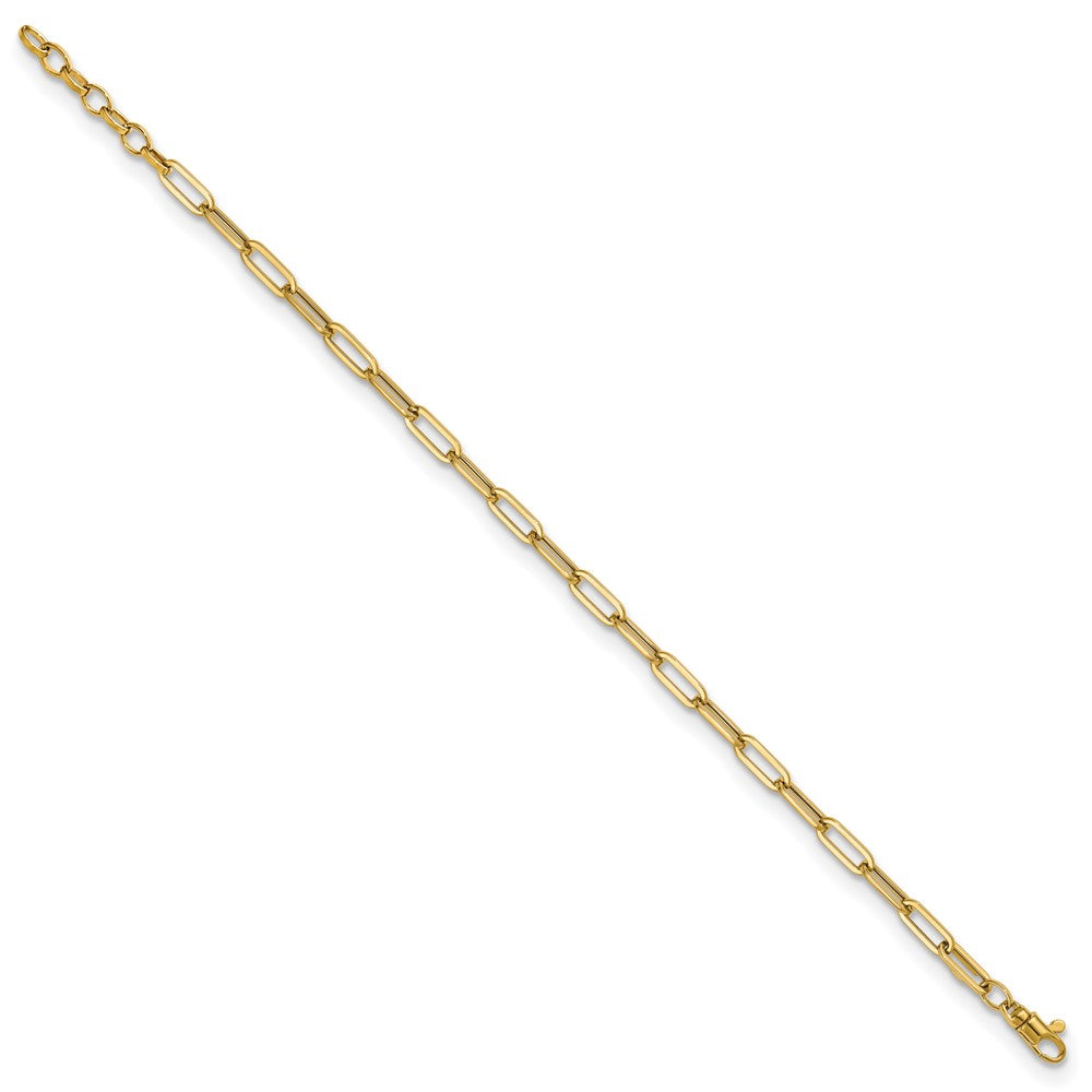 14K Yellow Gold Polished Fancy Link With 1In Ext Bracelet