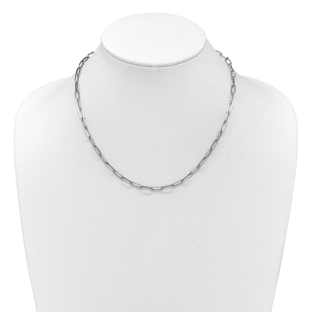 14K White Gold Polished Fancy Link Necklace
