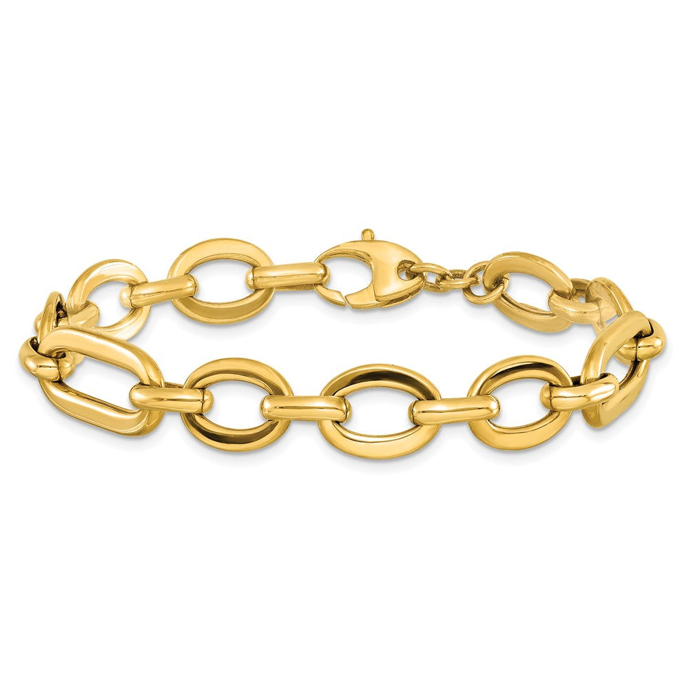 14K Yellow Gold Polished 7In Fancy Link Bracelet