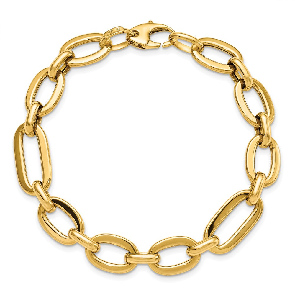 14K Yellow Gold Polished 7In Fancy Link Bracelet