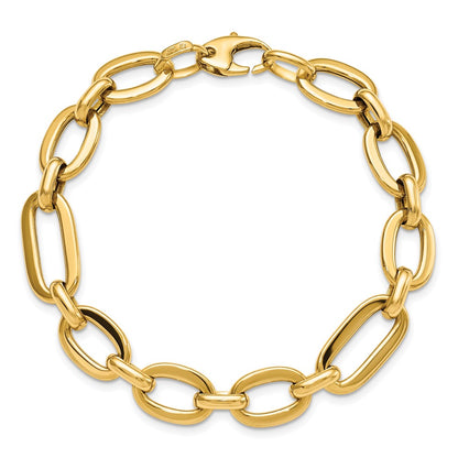 14K Yellow Gold Polished 7In Fancy Link Bracelet