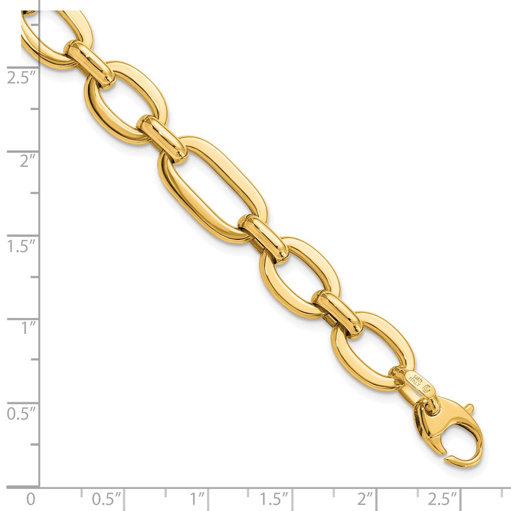 14K Yellow Gold Polished 7In Fancy Link Bracelet