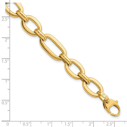 14K Yellow Gold Polished 7In Fancy Link Bracelet