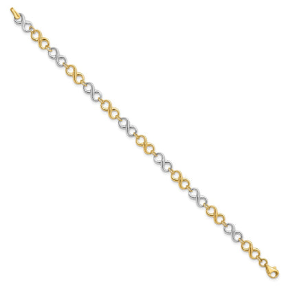 7.25 Inch 14K Two-Tone Polished Bracelet