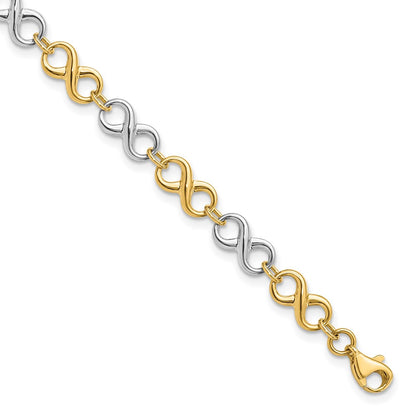 7.25 Inch 14K Two-Tone Polished Bracelet