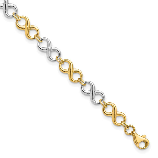 7.25 Inch 14K Two-Tone Polished Bracelet