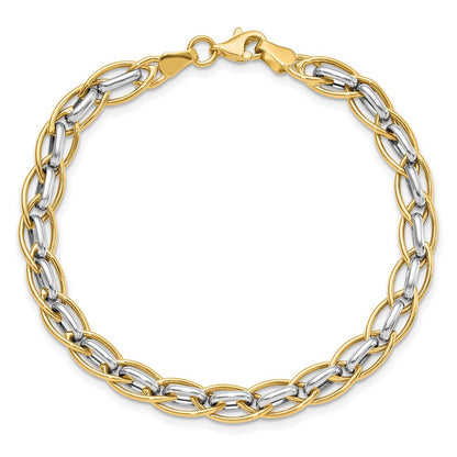 7.25 Inch 14K Two-Tone Polished Fancy Link Bracelet