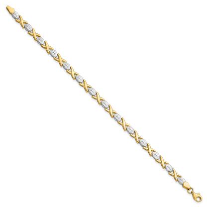 14K Two Tone Polished Bracelet