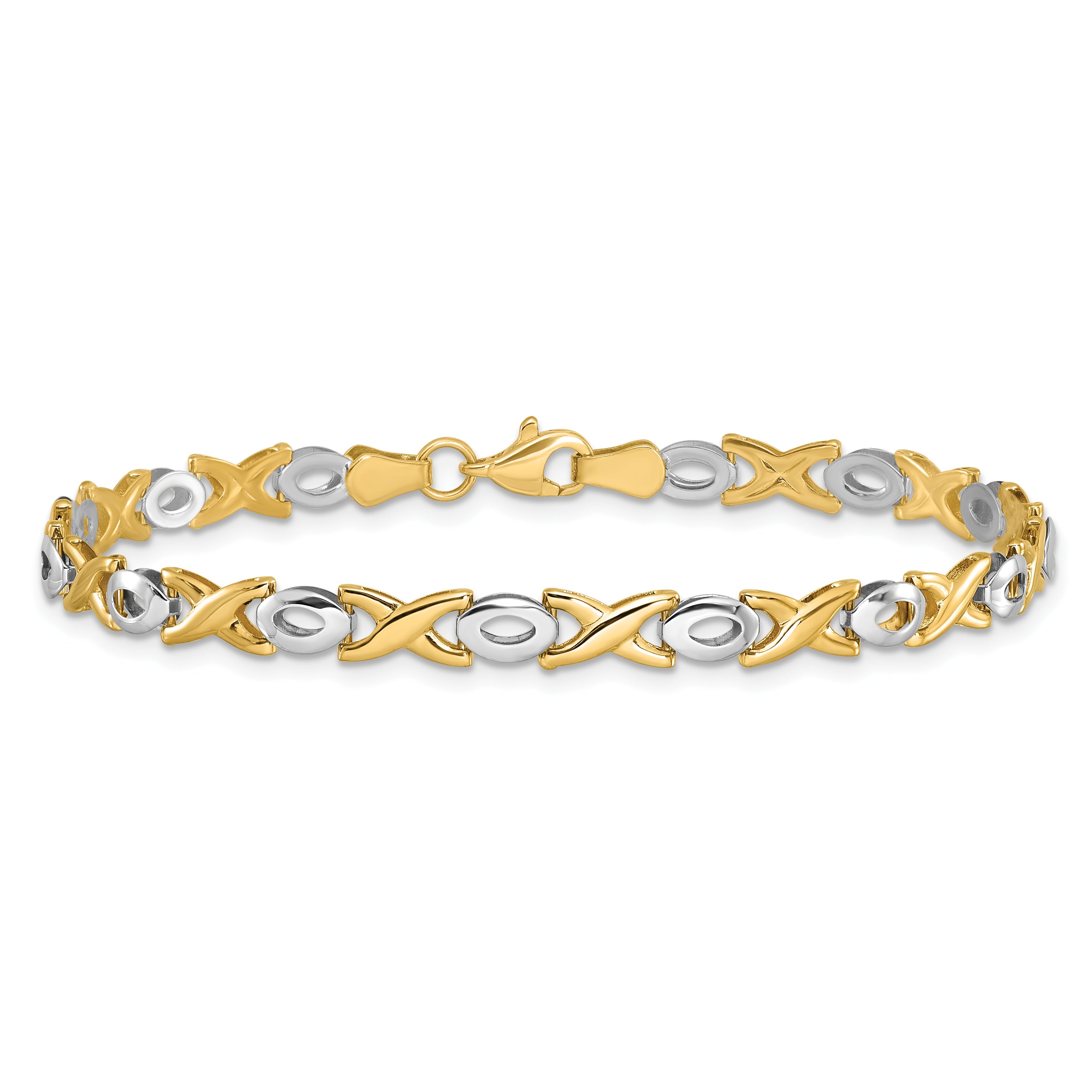 14K Two Tone Polished Bracelet