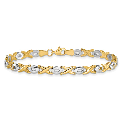 14K Two Tone Polished Bracelet
