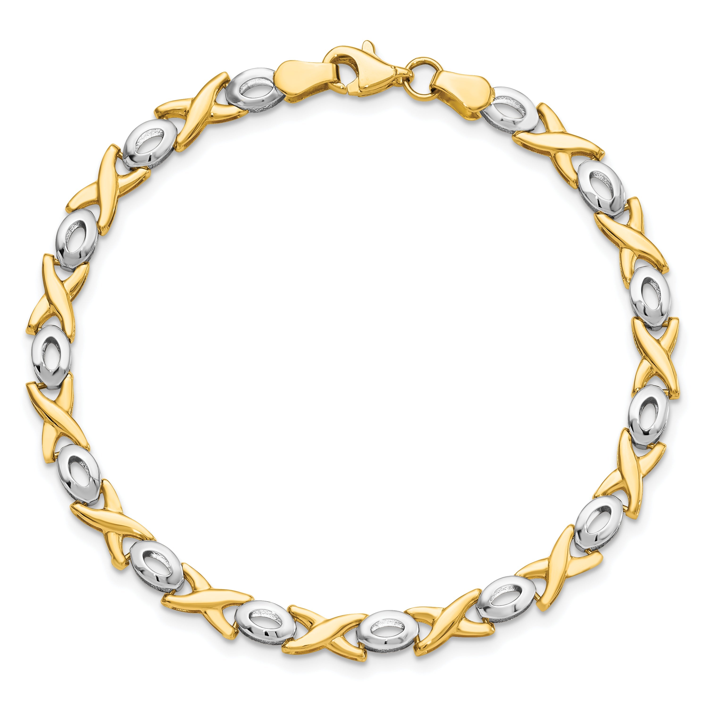 14K Two Tone Polished Bracelet