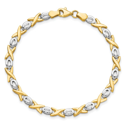 14K Two Tone Polished Bracelet