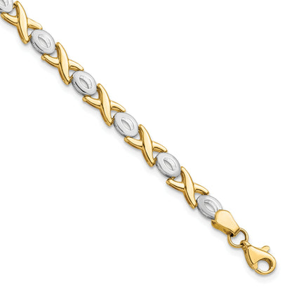 14K Two Tone Polished Bracelet
