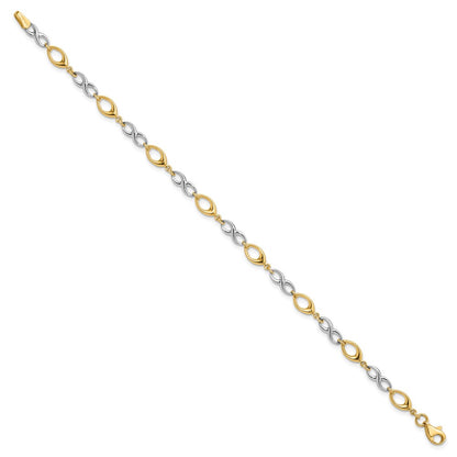 7.5 Inch 14K Two-Tone Polished Bracelet