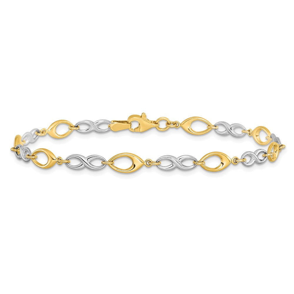 7.5 Inch 14K Two-Tone Polished Bracelet