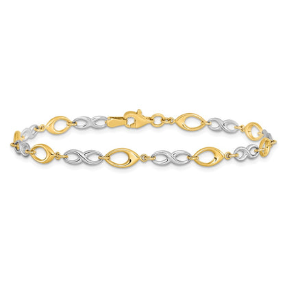 7.5 Inch 14K Two-Tone Polished Bracelet