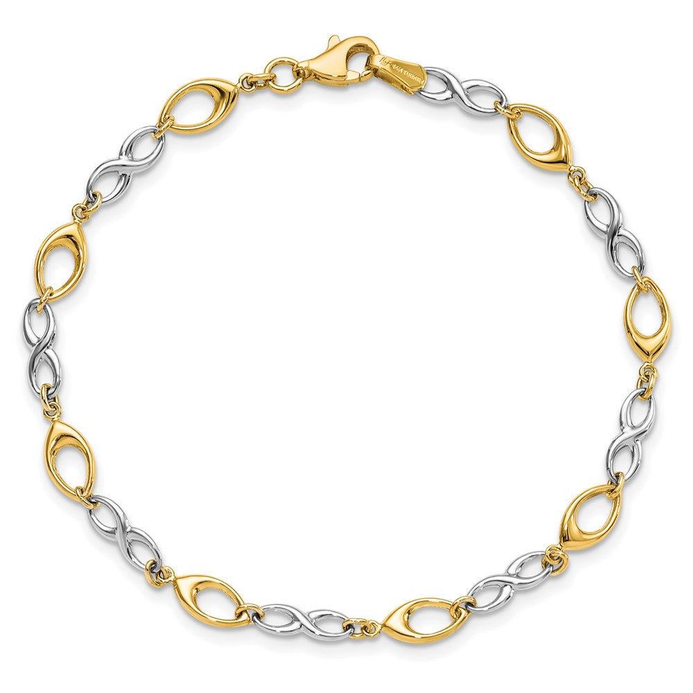 7.5 Inch 14K Two-Tone Polished Bracelet