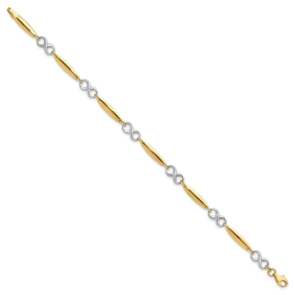 7.75 Inch 14K Two-Tone Polished Bracelet