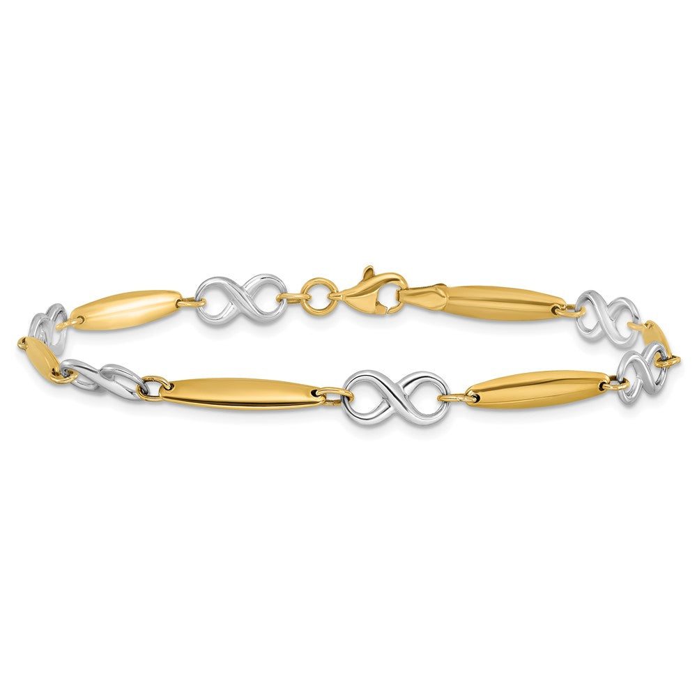 7.75 Inch 14K Two-Tone Polished Bracelet