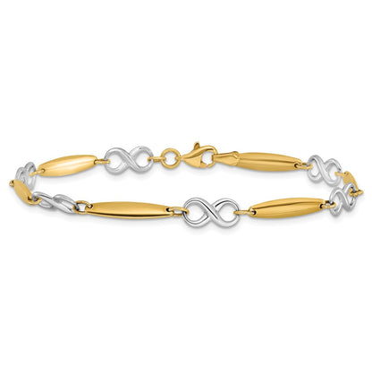 7.75 Inch 14K Two-Tone Polished Bracelet