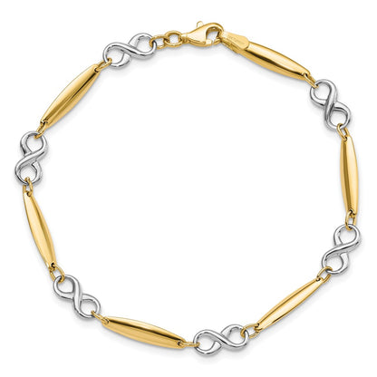 7.75 Inch 14K Two-Tone Polished Bracelet