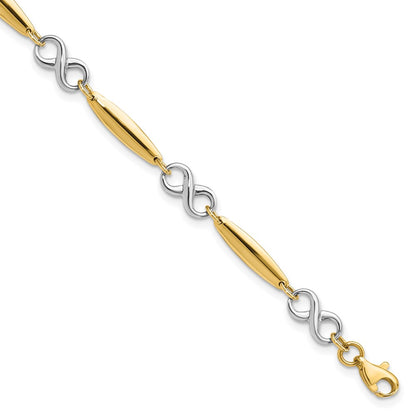 7.75 Inch 14K Two-Tone Polished Bracelet