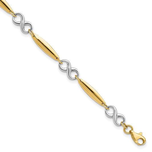 7.75 Inch 14K Two-Tone Polished Bracelet