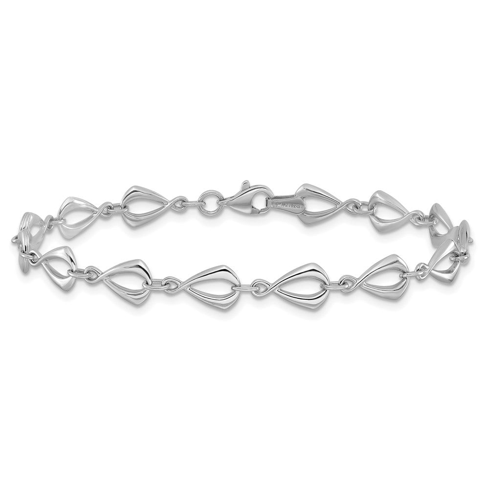 7.5 Inch 14K White Gold Polished Link Bracelet
