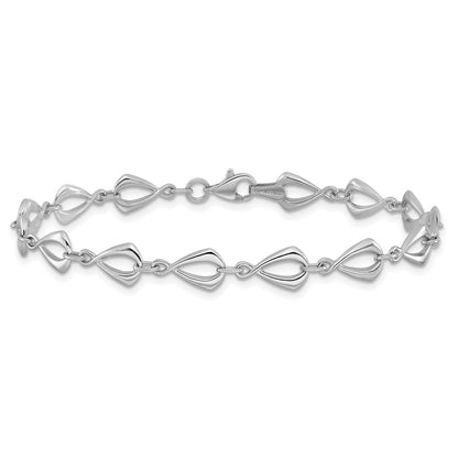 7.5 Inch 14K White Gold Polished Link Bracelet