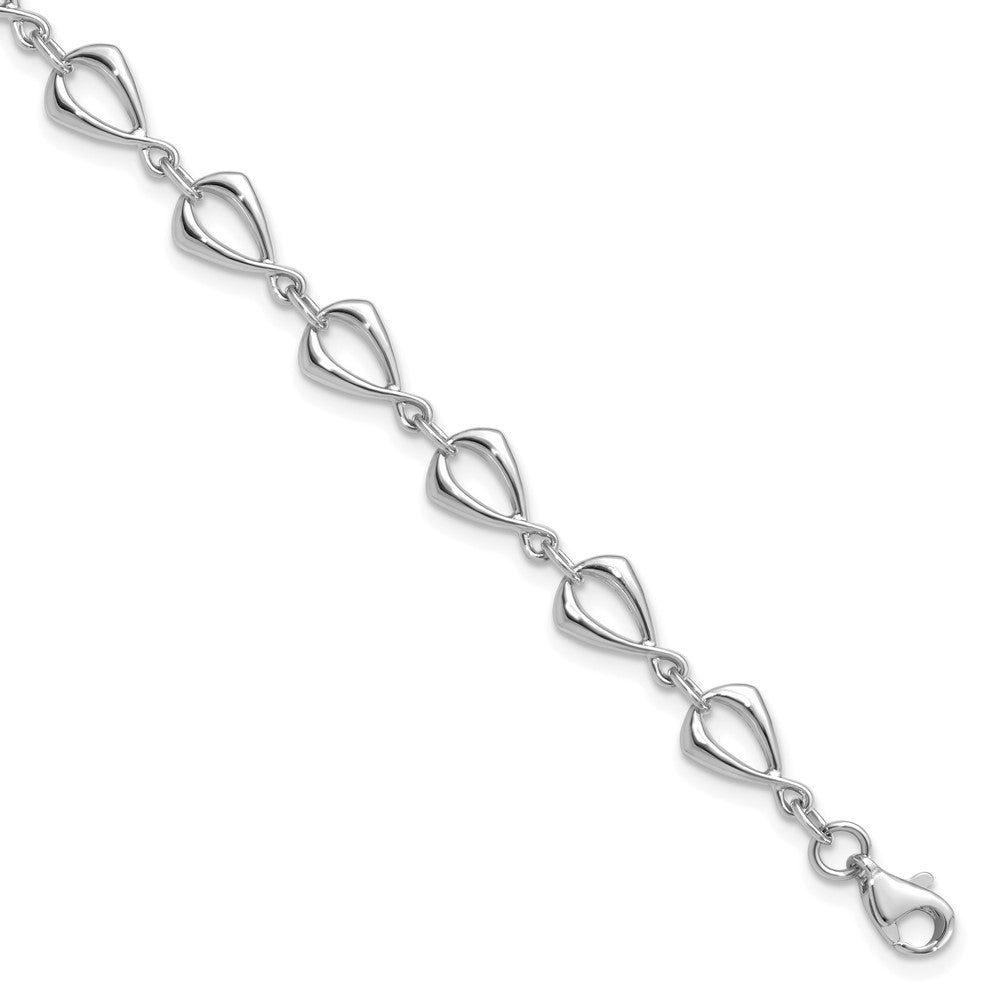 7.5 Inch 14K White Gold Polished Link Bracelet