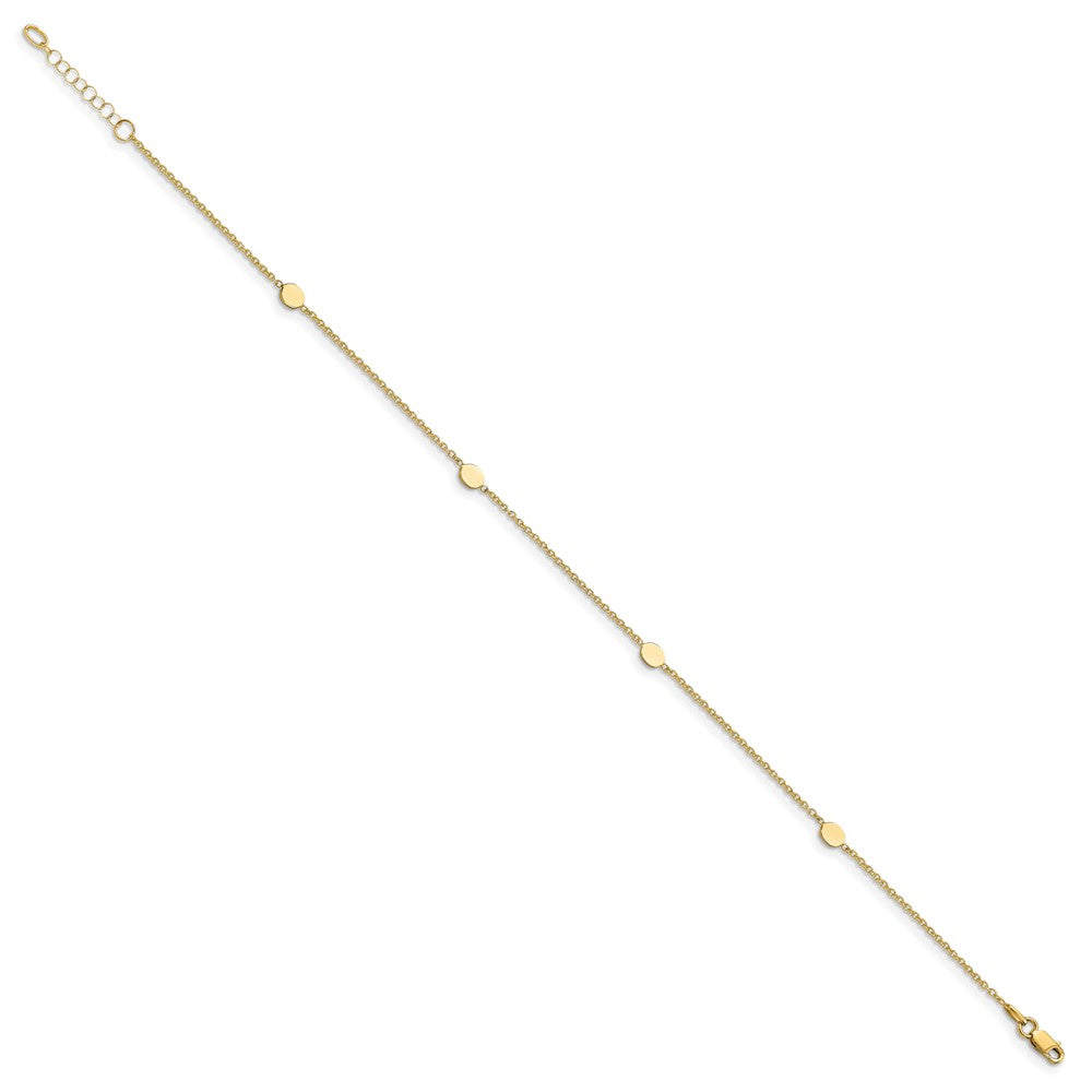 14K Yellow Gold Polished W/1In Ext. Anklet