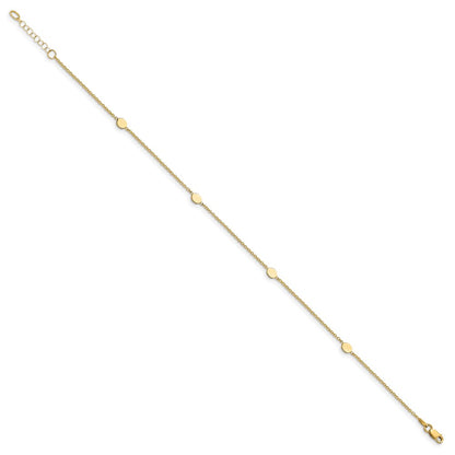 14K Yellow Gold Polished W/1In Ext. Anklet